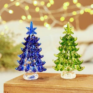 Handmade christmas ornaments,Glass Christmas Trees,Glass Tree Sculpture for Festive Decor,mini christmas trees,Christmas Gifts