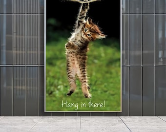 Hang In There kattenposter, canvasprints, vintage muurdecoratie, kamerdecoratie, verjaardagscadeau