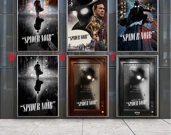 Spider-Noir Movie Posters , Canvas Prints , Movie Fans Collection , Room Decor , Birthday Gift
