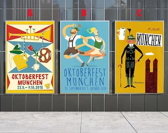 Oktoberfest Advertise Retro Posters , High Quality Canvas Prints , Retro Art , Room Decor , Birthday Gift