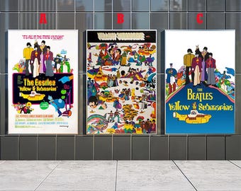 ビートルズ イエローサブマリン (1968) カルト映画ポスター復刻版 約