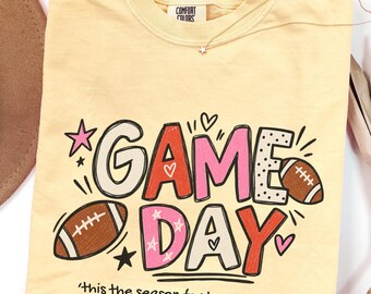 Comfort Colors Game Day Shirt, Football Mom Shirt, Football Season Shirt, Touchdown Graphic Tee, Sports Mom Gift, Fall Football T-Shirt