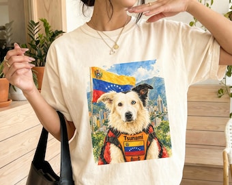 Venezuela Rescue Dog Shirt, Tsunami Rescue Dog Tee, Venezuelan Pride Gift, Dog Lover Shirt, Patriotic Pet Lover Tee, Custom Dog Gift
