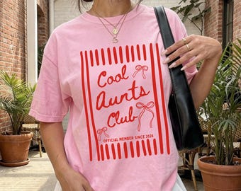 Cool Aunts Club Shirt, Comfort Colors Aunt Tee, Minimalist New Aunt Shirt, Pregnancy Announcement Gift, Baby Reveal, Auntie Gift Idea
