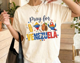 Comfort Colors Pray For Venezuela Shirt,  Venezuela Relief Support Tee, Cute Venezuela Flag Tee, Patriotic Graphic Tee, Venezuelan Gift