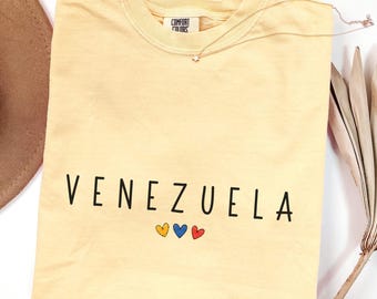 Comfort Colors Venezuela Shirt, Venezuelan Pride Shirt, Minimalist Venezuela Tee, Venezuela Relief Support Gift, Made in Venezuela Tee