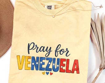 Comfort Colors Pray for Venezuela Shirt, Venezuela Flag Tee,  Venezuelan Pride Gift, Christian Faith Graphic Tee, Latino Heritage,