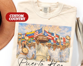 Personalized Together We Are America T-shirt, Bad Bunny Shirt, Bunny Bowl Top, Latin Pride and Immigrant Support Tee, Football Half Time Tee