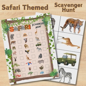 Safari Scavenger Hunt Game: Jungle Adventure Birthday Party (Digital Download)