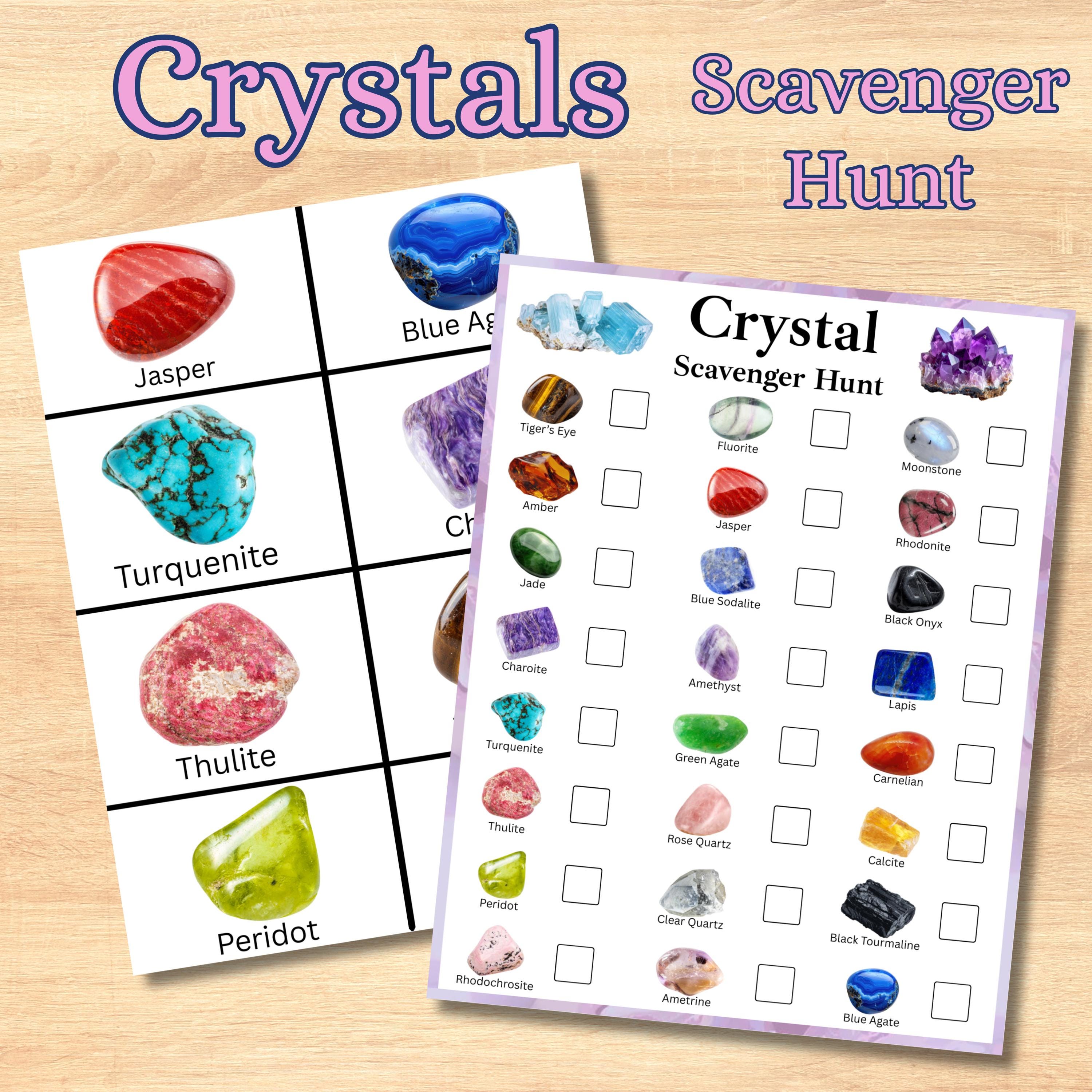 Gemstone Crystal Scavenger Hunt, She's A Gem Party Game, Gemstones ...