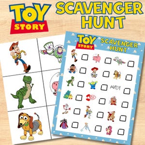 Toy Story Schnitzeljagd-Spiel: Kindergeburtstag-Party-Aktivität, Spielzeug-Schatzsuche, digitaler Download, Buzz Woody Spiel, Toy Story Gastgeschenk
