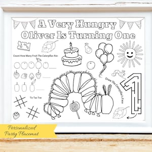 Personalized Hungry Caterpillar Birthday Activity Sheet: Storybook Party Favor (Digital Download)