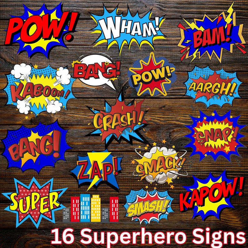 Superhero Signs | Superhero Boy Party Printables | Instant Digital ...