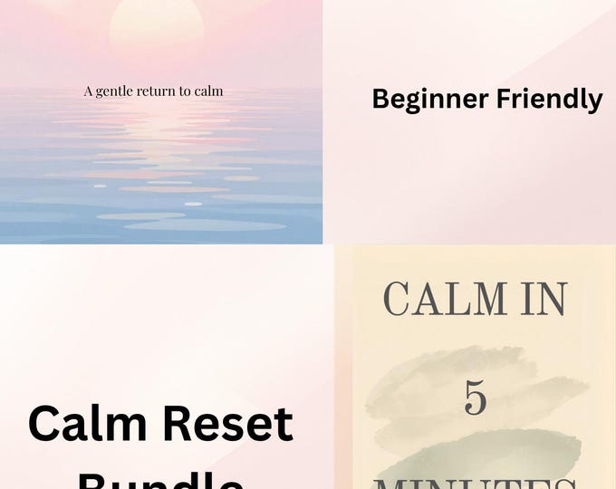 Featured listing image: Overwhelmed? Calm Reset Bundle  Nervous System Reset, Anxiety Relief & Soft Life Starter Kit (Digital Download)