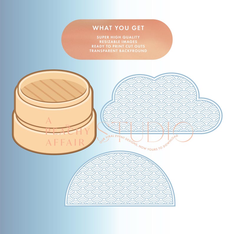 Dumpling Cut Outs for Baby Shower, Printable Decor, Birthday Backdrop ...
