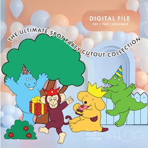 The Ultimate Spot Party Cutout Collection, printable decor, Birthday backdrop, Birthday Party Digital download, Printable images