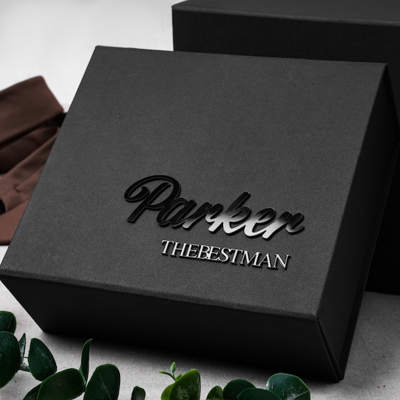 Custom Magnetic Gift Box for Men, Personalized Acrylic Name, Groomsmen Proposal Box, Keepsake Wedding Party Box