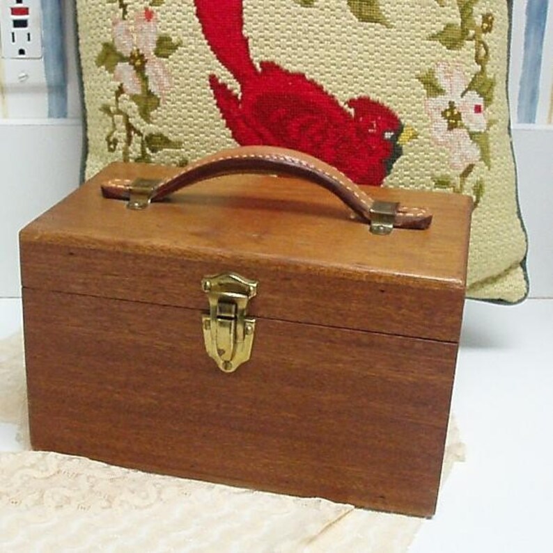 Wood Box Vintage Train Case Vintage Wooden Box Wood Etsy