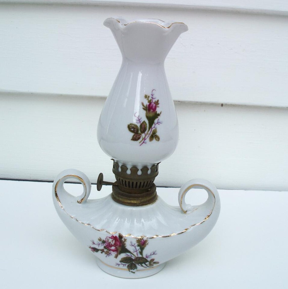 Miniature Oil Lamp Genie Lamps Non Electric Lamp Moss Rose Etsy