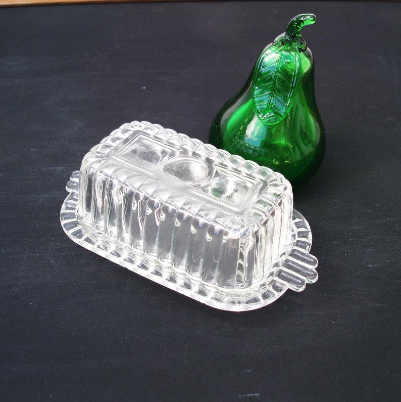 1950s Glass Butter Dish with Lid Half Stick Butter Container Etsy