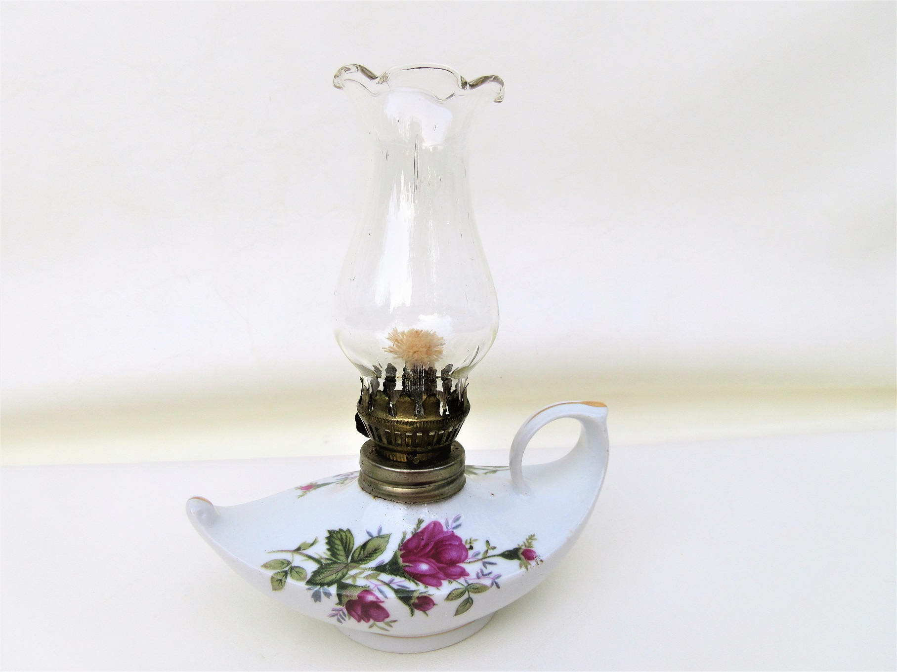 Vintage Moss Rose Miniature Lamp Mini Oil Lamp Genie Etsy