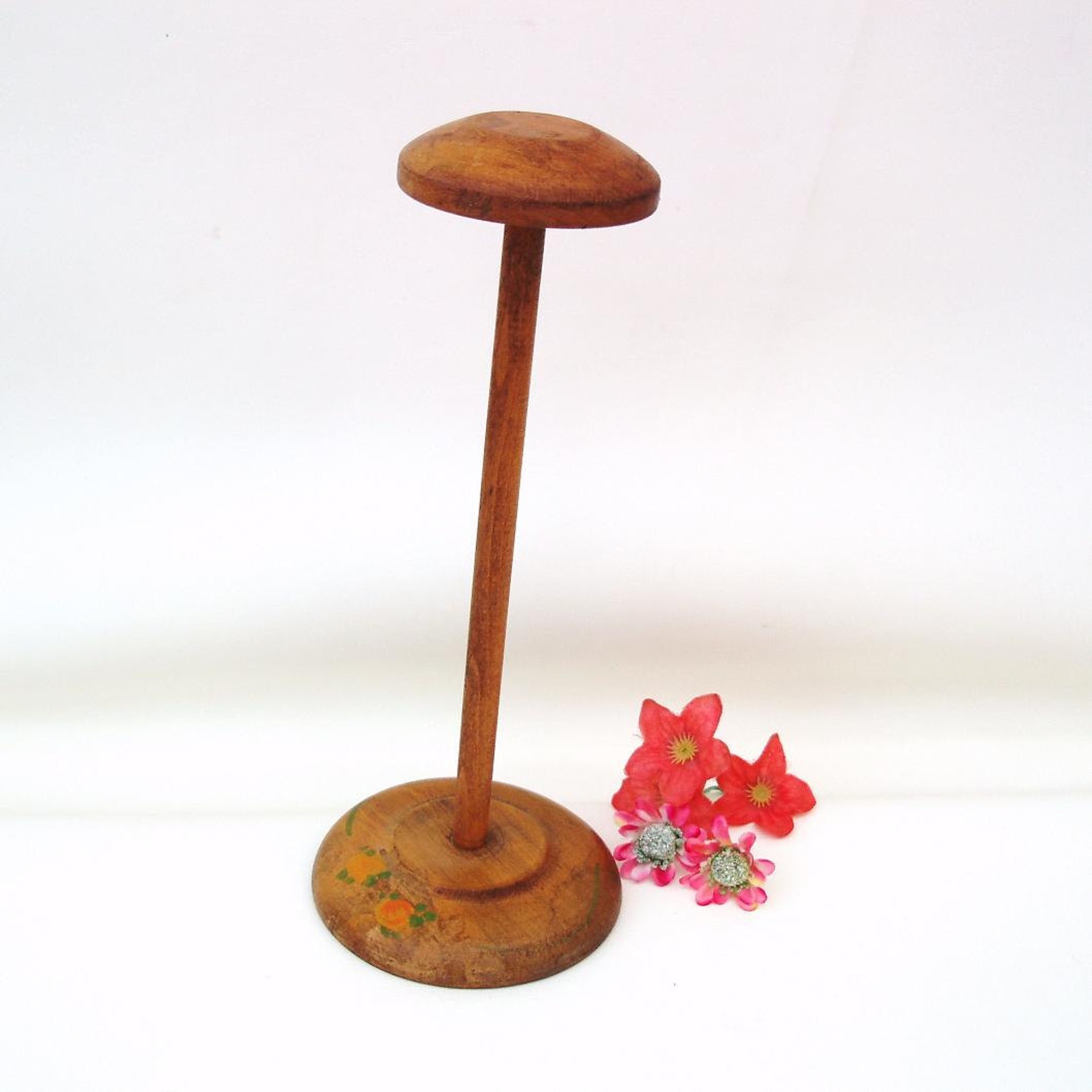 Vintage Wooden Hat Stand Small Hat Rack Wood Millinery Display Etsy