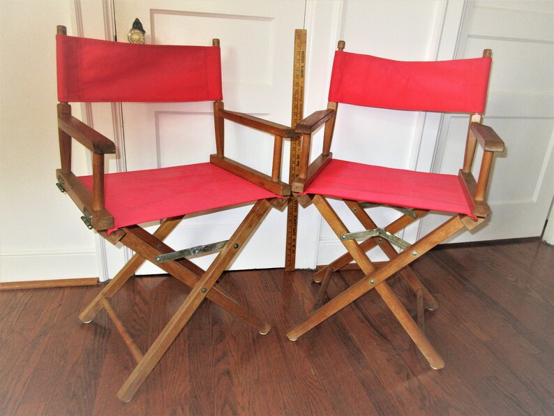 Vintage Director Chairs Wooden Folding Wood Deck Image 0
