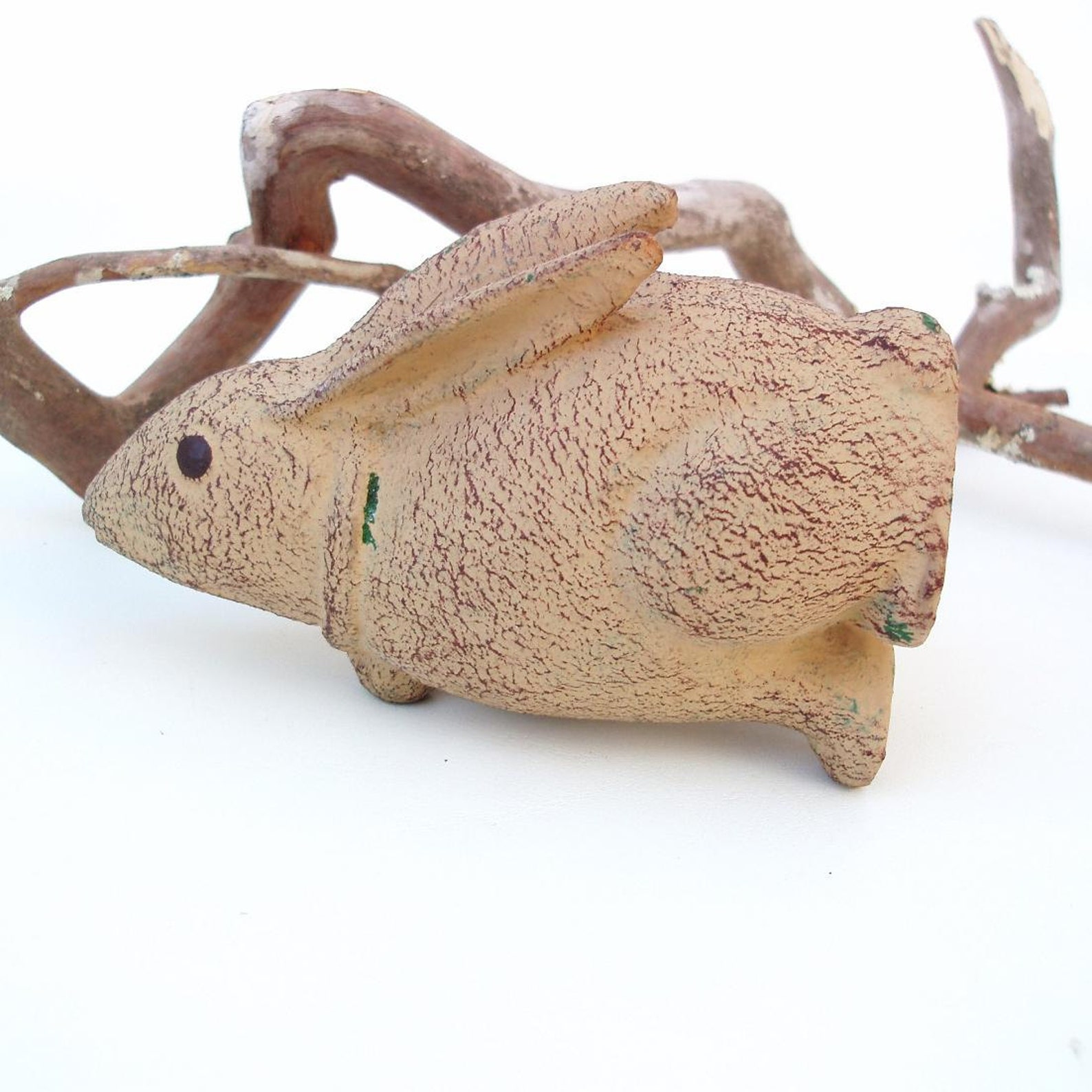 Vintage Cast Iron Rabbit Figurine Bunny Door Stop Peter Rabbit Etsy