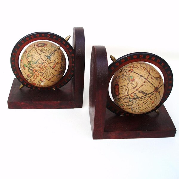 Globe Bookends Old World Globe Book Ends Pair Book Holders