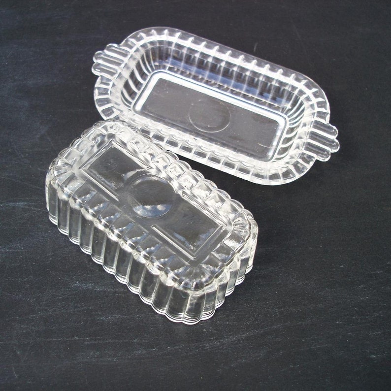 1950s Glass Butter Dish with Lid Half Stick Butter Container Etsy