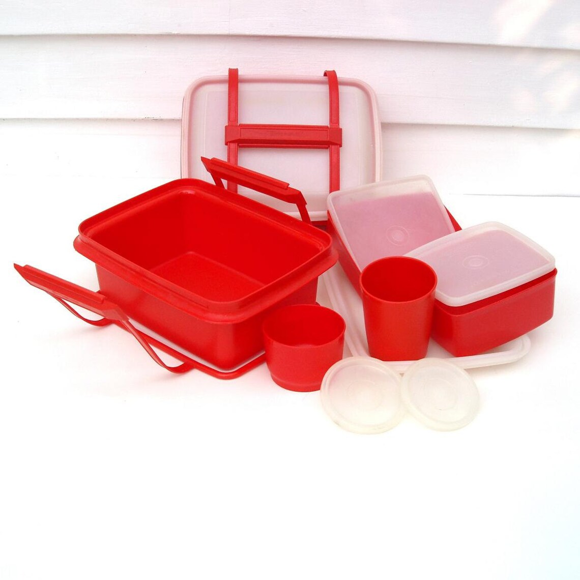 Vintage Tupperware Containers Lunchbox Carrier Orange Food Etsy