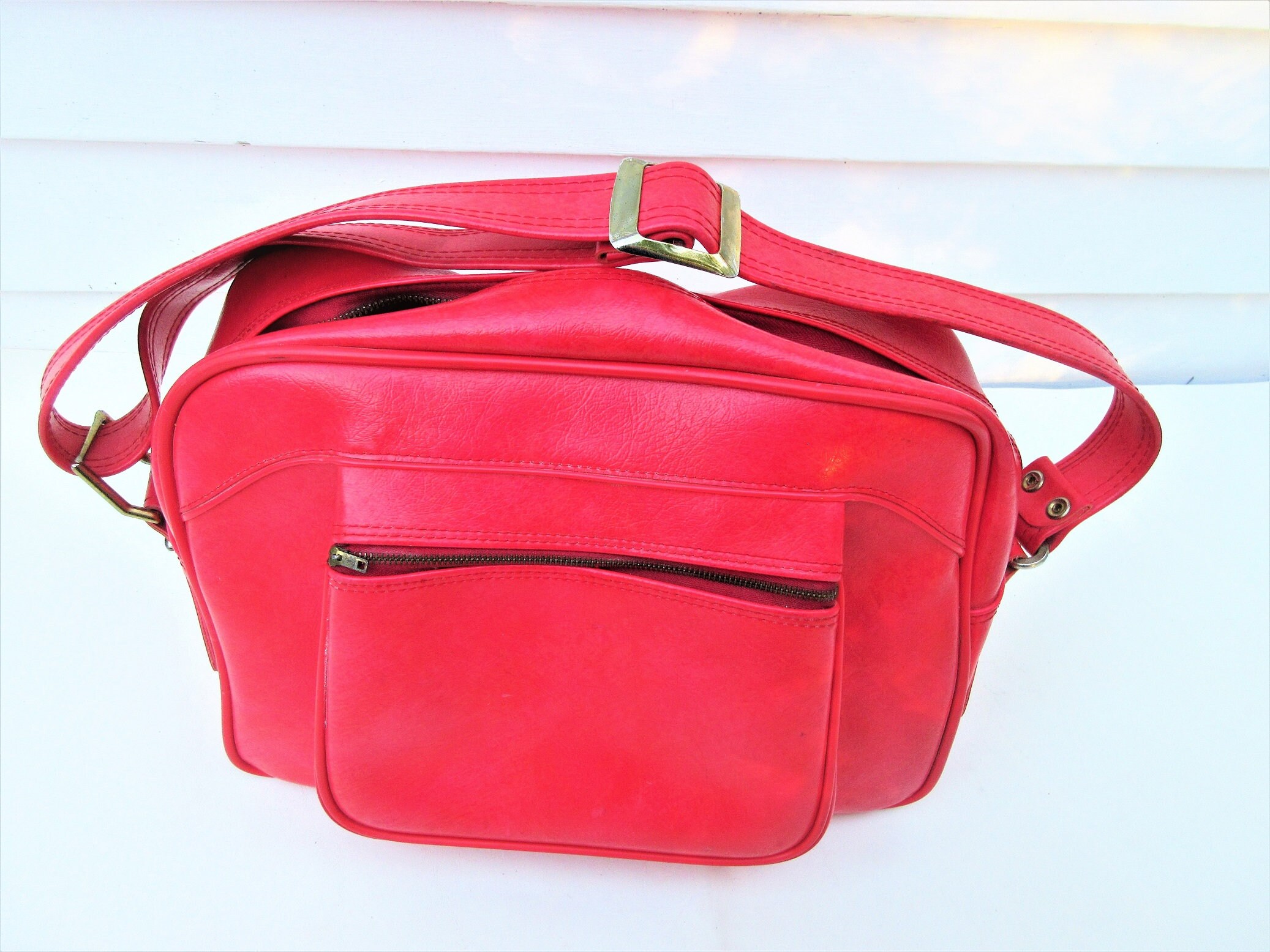 vintage american tourister luggage red