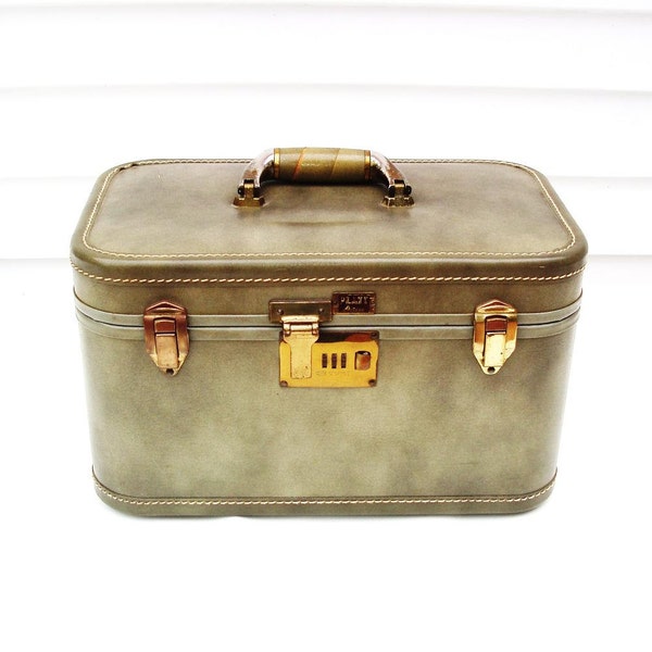 Vintage Train affaire vert nuit Weekender Platt Airess Corbin Carryon cosmétiques valise bagages