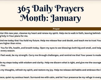365 oraciones diarias imprimibles – Diario de oración anual para niños y adultos, devocional cristiano en PDF, práctica diaria de la fe