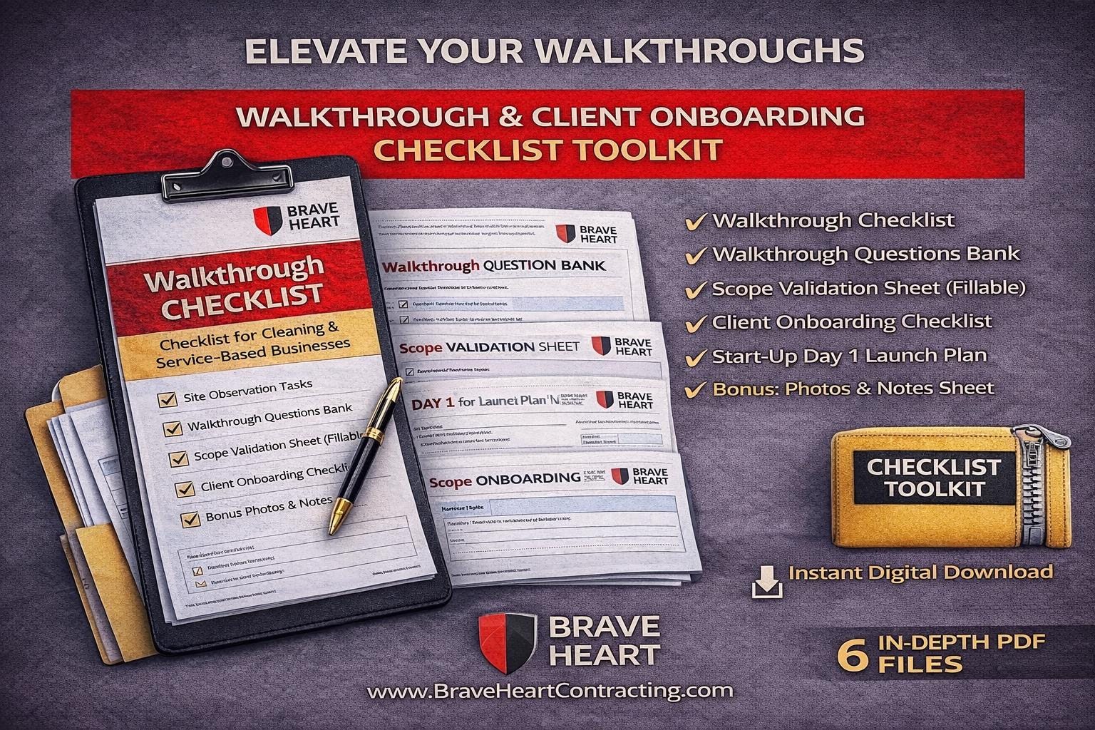 Janitorial Walkthrough Checklist + Client Onboarding Kit | Site Visit ...