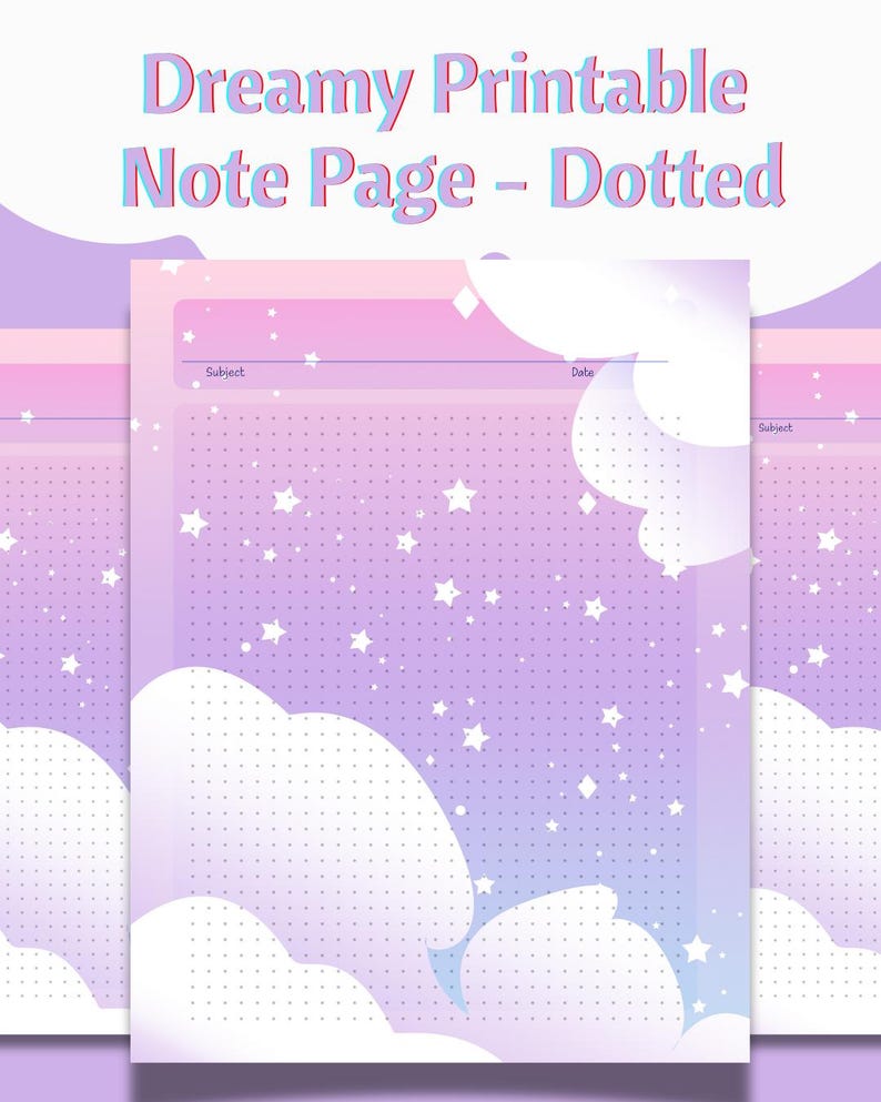 Magical Notes Template – Dotted Printable Page - Etsy