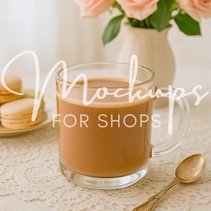 10oz Printify Clear Glass Mug Mockup, High Quality Coffee Cup Mockup, Real Clear Glass Mug Product, Minimalist Mockup