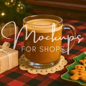 10oz Printify Clear Glass Mug Mockup, High Quality Christmas Coffee Cup Mockup, Real Clear Glass Mug Product, Minimalist Mockup