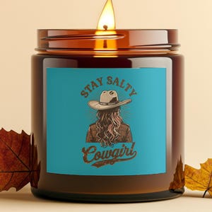 Cowgirl Stay Salty Scented Candle, Western Home Decor