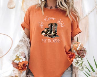 Vintage Cowgirl Stiefel T-Shirt: Western Country Musik, Comfort Farben