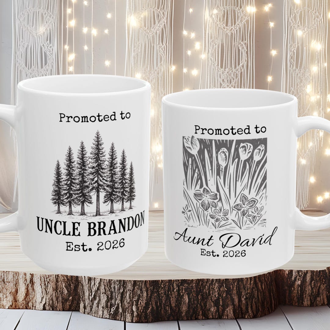 Promoted to Aunt and Uncle Mug, Custom Pregnancy Announcement, Aunt and ...
