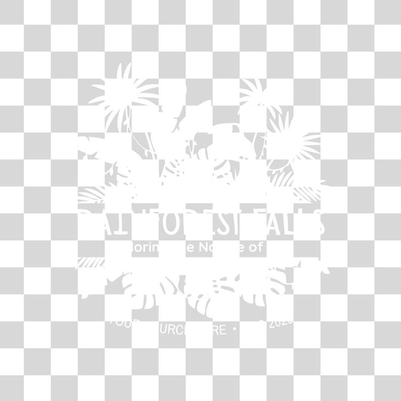 May include: White graphic design with tropical leaves and text. The text reads "AT TO STALS" and "oring e No e of YOUR URC RE 2023". The design is set against a transparent background.
