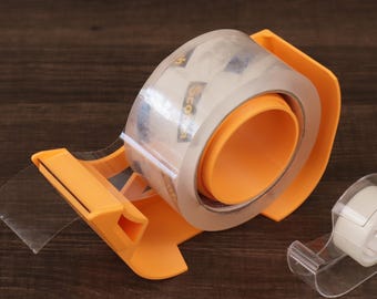 Large Tape Dispenser & Holder for Big 3-inch Core Rolls, Packing Tool, Office Organizer w/ Metal Cutter