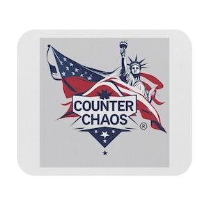 Patriotic Mouse Pad, American Flag Desk Accessory, Office Decor Gift, Counter Chaos Mousepad for Gamers, Patriot&#39;s Day Gift