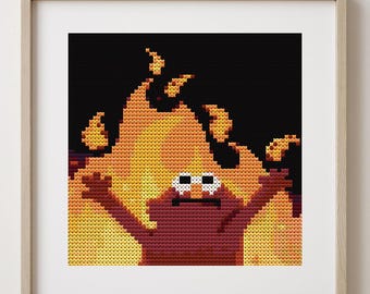 Elmo on Fire Cross Stitch Pattern - Etsy Canada