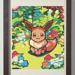 Patrón de punto de cruz de Eevee
