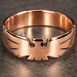 Polished Copper Thunderbird Ring | Hand Carved Southwest Jewelry