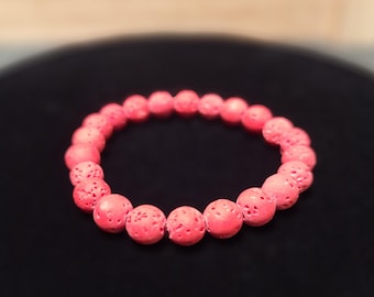 Red Lava Stone Bracelet | Volcanic Rock Bead Bracelet | Courage & Transformation