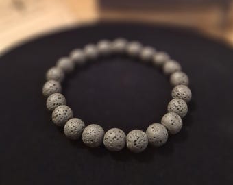 Black Lava Stone Bracelet | Volcanic Rock Bead Bracelet | Strength & Protection