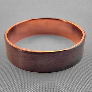 Handmade Solid Copper Ring Oxidized Plain Band